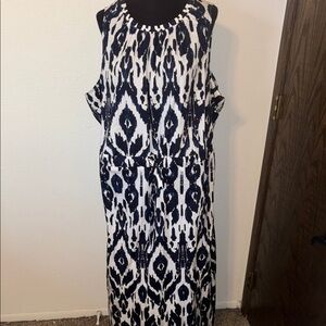 Lane Bryant Sleeveless Built In Belt Maxi Dress size 24